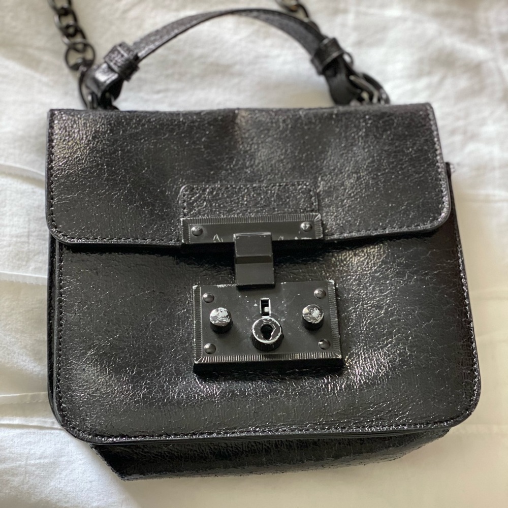 Black leather crossbody